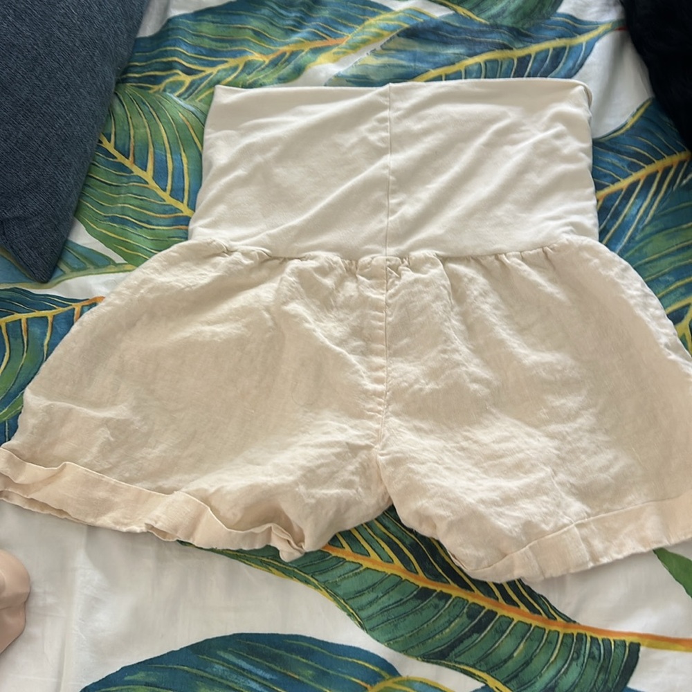 Fresh Laundry Linen Foldover Shorts - Cream - Picture 4 of 4